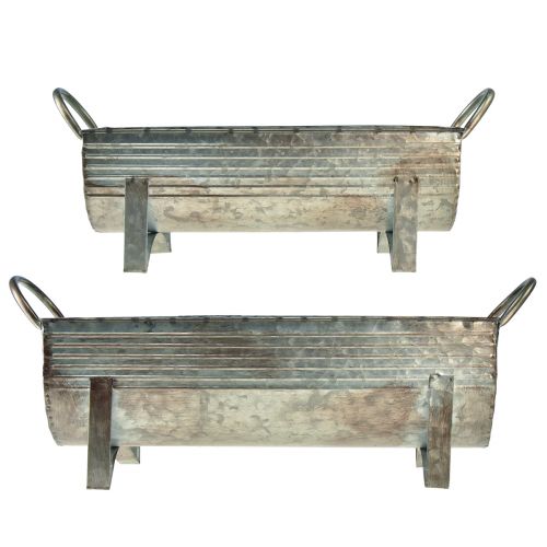 Floristik24 Metalowa rynna do sadzenia, dł. 44 cm/37,5 cm, zestaw 2 szt
