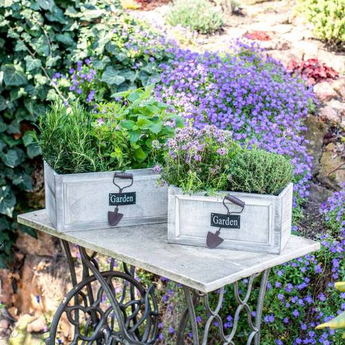 Floristik24 Skrzynka drewniana do donicy Garden biała 32/27/22cm 3 sztuki