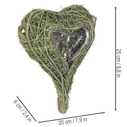 Naturalne serce roślinne do florystyki z folią, 25cm | Floristik24.pl