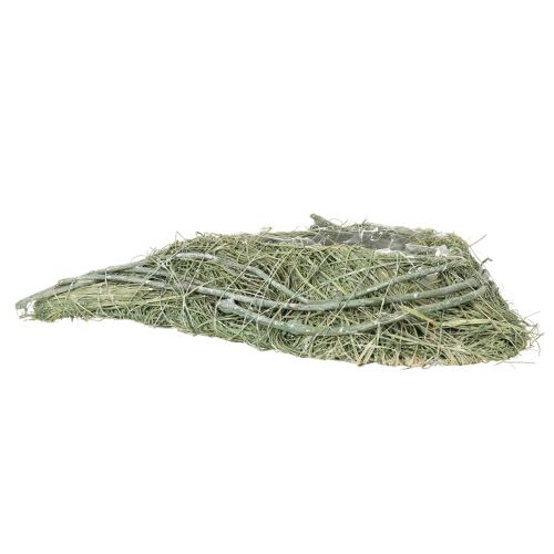 Miska w kształcie serca z naturalnej trawy z folią do sadzenia, 38 cm | Floristik24.pl