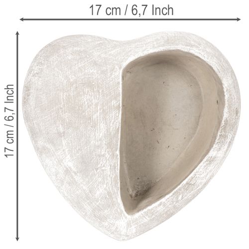 Doniczka w kształcie serca, odlew kamienny, dekoracyjna, 17 cm | Floristik24.pl