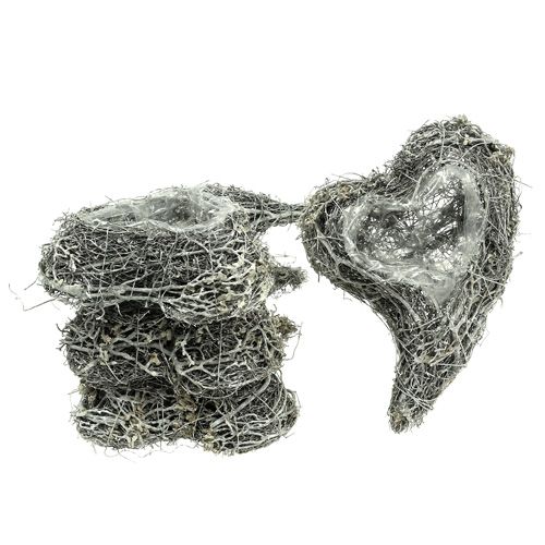 Produkt Serce roślinne winorośli 15cm x 23cm x5cm białe 4 szt