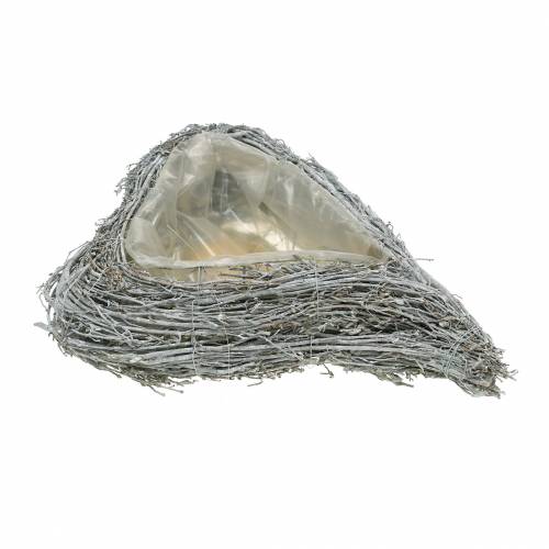 Floristik24 Roślinne gałęzie serca umyte na biało 40cm x 30cm