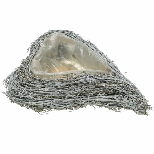 Floristik24 Roślinne gałęzie serca umyte na biało 60 cm x 42 cm