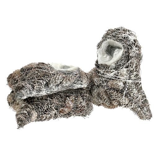Floristik24 Serce roślinne stożek 20x20cm białe 3szt.