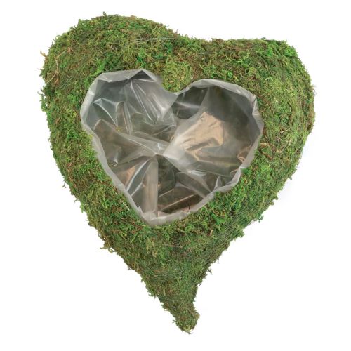 Roślinne serce Zielony mech Miska na rośliny serce 20x20x5,5cm