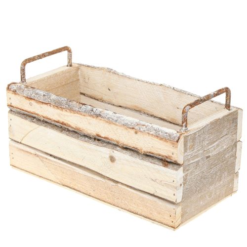 Produkt Doniczka z kory drewnianej z naturalnym uchwytem Dł. 29 cm/23 cm Zestaw 2 szt.