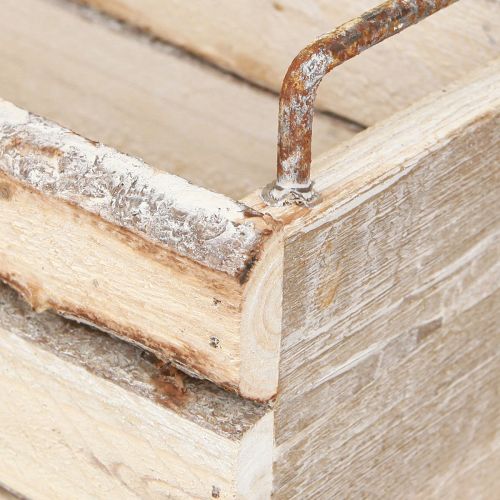 Produkt Doniczka z kory drewnianej z naturalnym uchwytem Dł. 29 cm/23 cm Zestaw 2 szt.