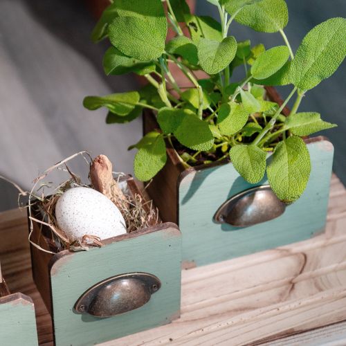 Produkt Skrzynka na rośliny drewniana dekoracja szuflad 22/18cm, zestaw 2 sztuk
