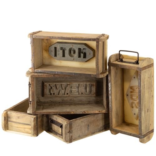 Produkt Doniczka drewniana w kształcie cegły z recyklingu drewna 32×15×10cm