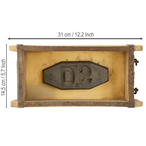 Produkt Doniczka drewniana w kształcie cegły z recyklingu drewna 32×15×10cm