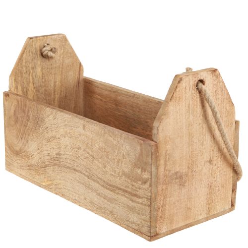 Produkt Doniczka z naturalnego drewna jutowego z uchwytem 35x16x21,5cm