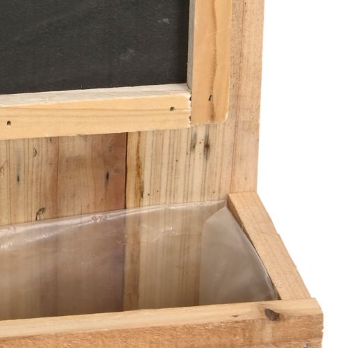 Floristik24 Skrzynka na rośliny z drewnianą deską Rustykalna skrzynka na kwiaty 20×11,5×36cm