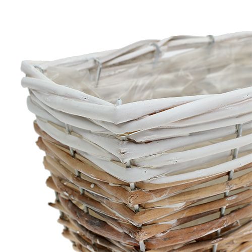 Floristik24 Skrzynka na rośliny 31x13cm biała-natura