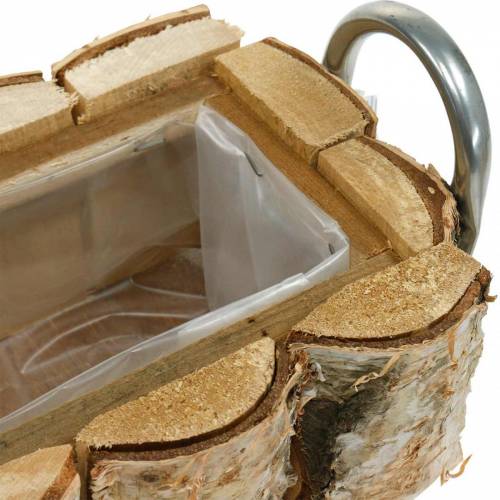Floristik24 Skrzynka na rośliny brzozowe z uchwytami 40×15×13cm drewno brzozowe deco