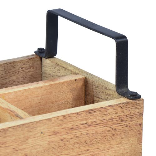 Floristik24 Pudełko na rośliny Drewniany uchwyt na sztućce Drewniane pudełko 4 przegródki L30cm