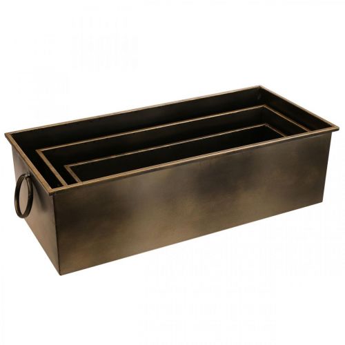 Produkt Doniczka metalowa Flower Box Mosiądz 59/53/47cm Zestaw 3 sztuk