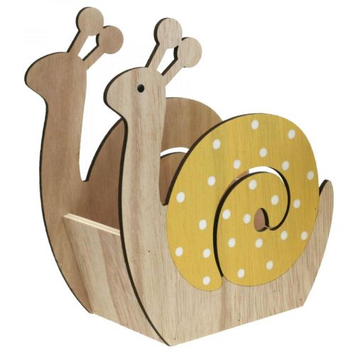 Floristik24 Skrzynka na rośliny ślimaki drewniana doniczka ślimak drewniany 19cm 2szt