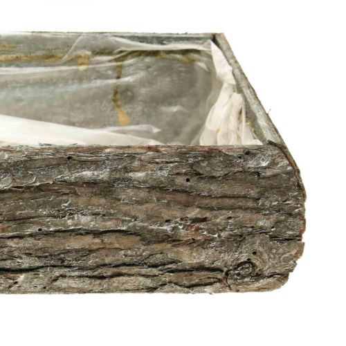 Floristik24 Skrzynka na rośliny wykonana z drewnianej miski ozdobnej z korą 33×15×7cm