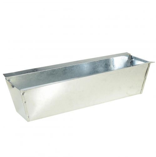 Floristik24 Skrzynka na rośliny Skrzynka na kwiaty metalowa srebrna 38x9,5x5cm