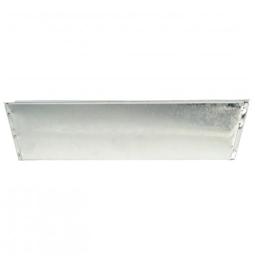 Floristik24 Skrzynka na rośliny Skrzynka na kwiaty metalowa srebrna 38x9,5x5cm