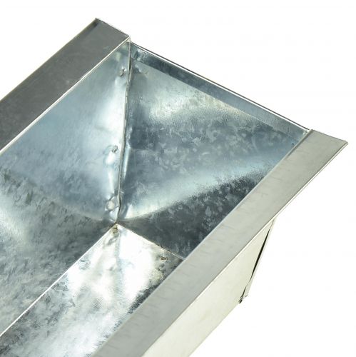 Floristik24 Skrzynka na rośliny Skrzynka na kwiaty metalowa srebrna 38x9,5x5cm