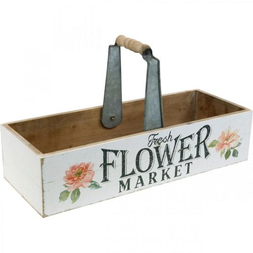 Produkt Pudełko na rośliny, dekoracja kwiatowa, drewniane pudełko do sadzenia, nostalgiczny wygląd skrzynki na kwiaty 41,5 × 16 cm