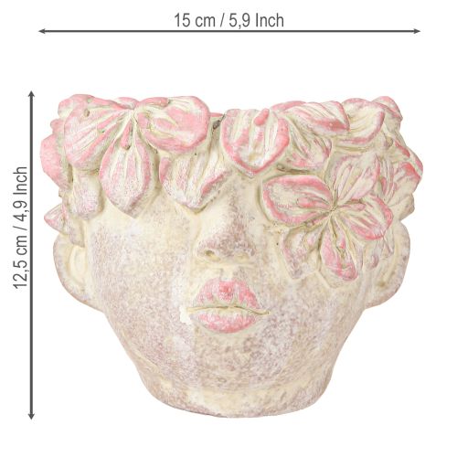 Produkt Doniczka na kwiaty w kolorze betonu, do zawieszenia, różowa, wys. 13 cm