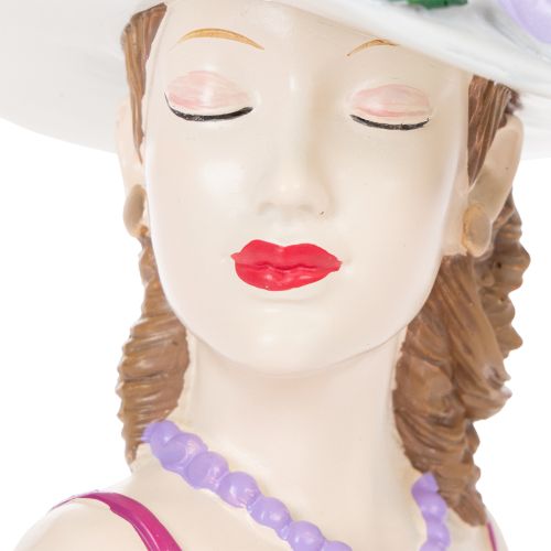 Produkt Wazon na kwiaty, kobieta w kapeluszu, doniczka z kwiatami, dekoracja do użytku wewnątrz i na zewnątrz, 20 cm