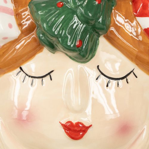 Floristik24 Ceramiczna doniczka dekoracyjna w kształcie dziewczynki z głową rośliny, wysokość 17 cm