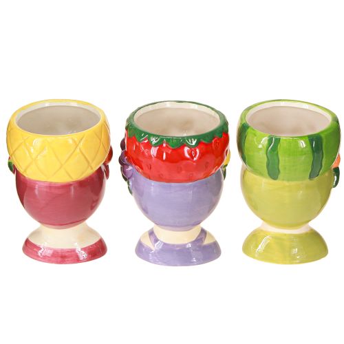 Produkt Roślina głowa dziewczynka z owocami dekoracyjna ceramiczna 13,5cm 3szt