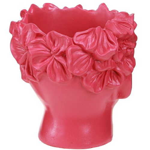 Produkt Roślina Głowa Poliresin Popiersie Doniczka Różowa 13.5×13×14cm