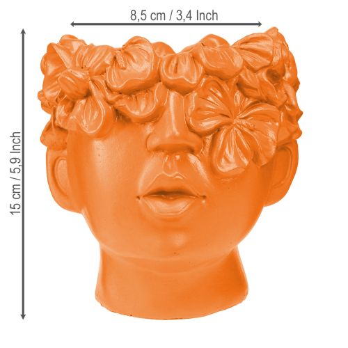 Produkt Doniczka Plant Head Plant Bust Pomarańczowa 13,5×13×14 cm