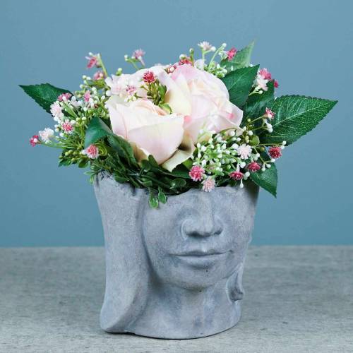 Floristik24 Betonowa głowica do sadzenia Bust Grey H14,5cm 2szt.