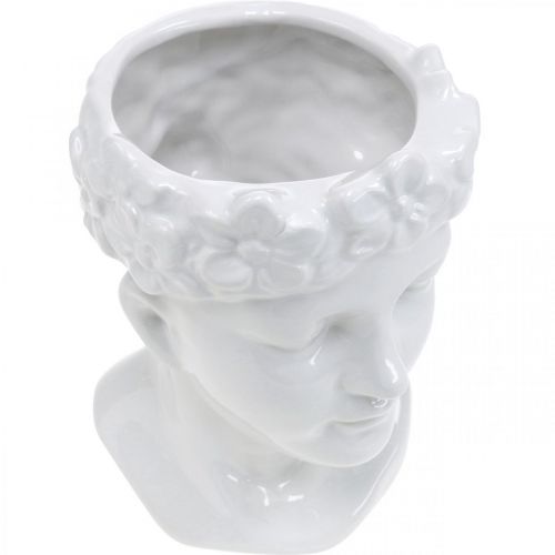 Floristik24 Roślina Głowa Popiersie Kobieta Biały ceramiczny wazon Flowerpot H22,5cm