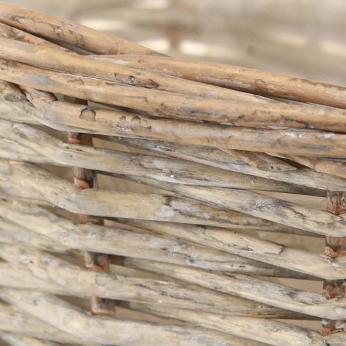 Produkt Koszyk na rośliny wiklinowy naturalny szaro-biały Ø25 H21cm 2szt