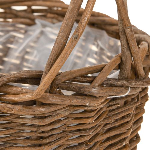 Produkt Kosz na rośliny z uchwytem owalny wierzbowy brązowy 28/24cm zestaw 2 szt.
