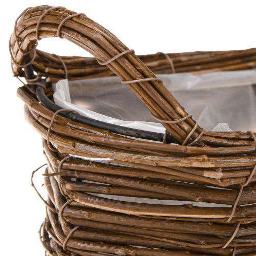 Produkt Kosz na rośliny z uchwytami, owalny brązowy 57/50/42cm, zestaw 3 szt.