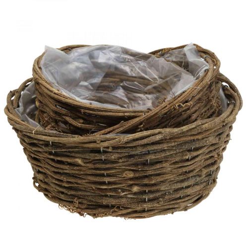 Floristik24 Kosz na rośliny doniczka rustykalne winorośle Ø20/25/28cm zestaw 3 sztuk