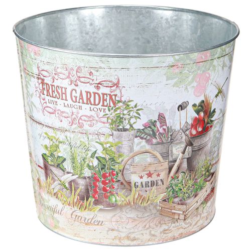 Floristik24 Doniczka doniczka okrągła metalowa Fresh Garden H21cm