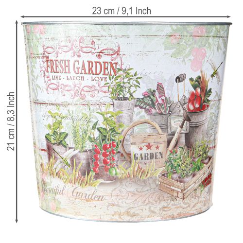 Produkt Doniczka doniczka okrągła metalowa Fresh Garden H21cm