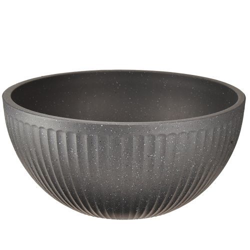 Doniczka plastikowa z rowkami antracytowa Ø30cm