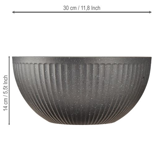 Produkt Doniczka plastikowa z rowkami antracytowa Ø30cm