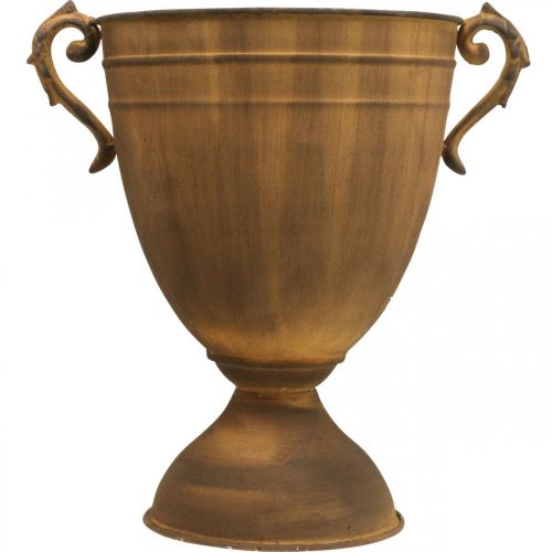 Metalowy wazon doniczkowy o rdzawym wyglądzie Ø22,5 cm W32,5 cm | Floristik24.pl
