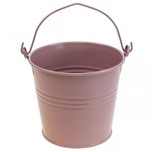 Floristik24 Doniczka vintage dekoracyjne metalowe wiadro stary różowy Ø16cm W24cm