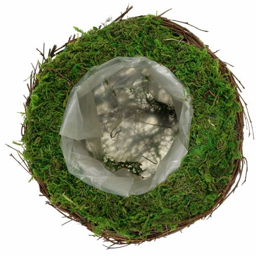 Rattan miska na rośliny, mech Ø16cm W11cm