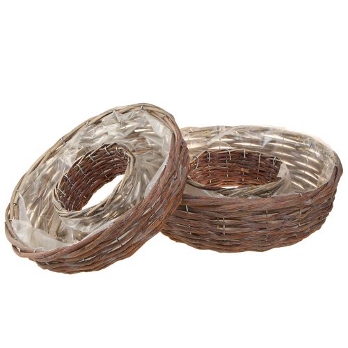 Floristik24 Pierścień do roślin doniczka drewno naturalny szary Ø30/35cm zestaw 2 szt.