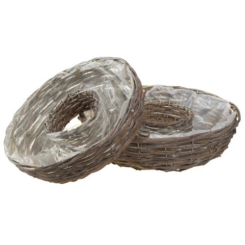 Floristik24 Pierścienie Roślinne Drewno Rattan Naturalny Szary Ø40/45cm Zestaw 2