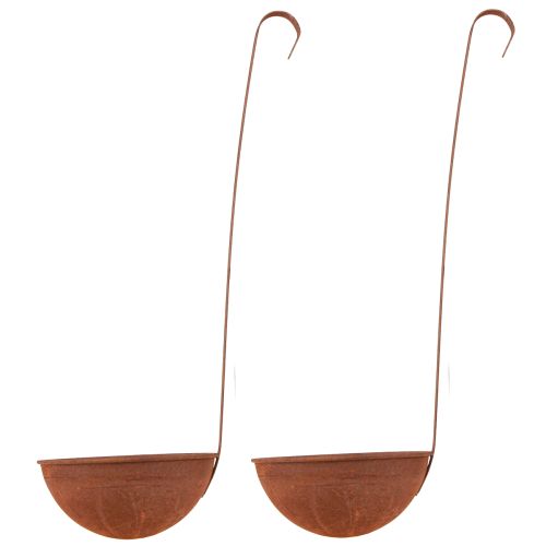 Floristik24 Miska na rośliny wisząca dekoracja kuchenna kielnia rdza Ø16,5cm 2szt