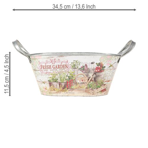 Produkt Doniczka metalowa owalna Fresh Garden 34,5x14x15,5cm